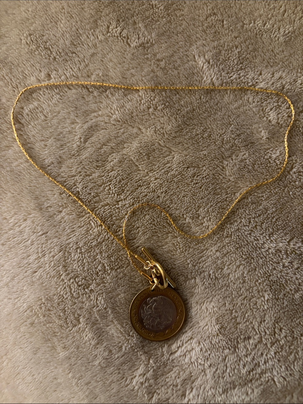 Mexican coin Gold-Tone Coin Pendant Necklace - Women Jewelry
